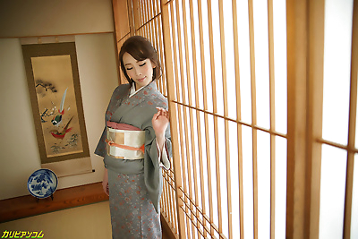 japonés Chica en Un kimono