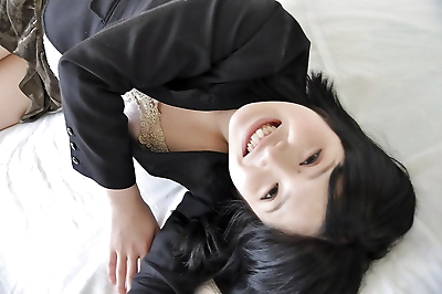 Smiley asian teen Reika Hayano strips down and gets teased with sex toys